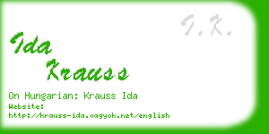 ida krauss business card